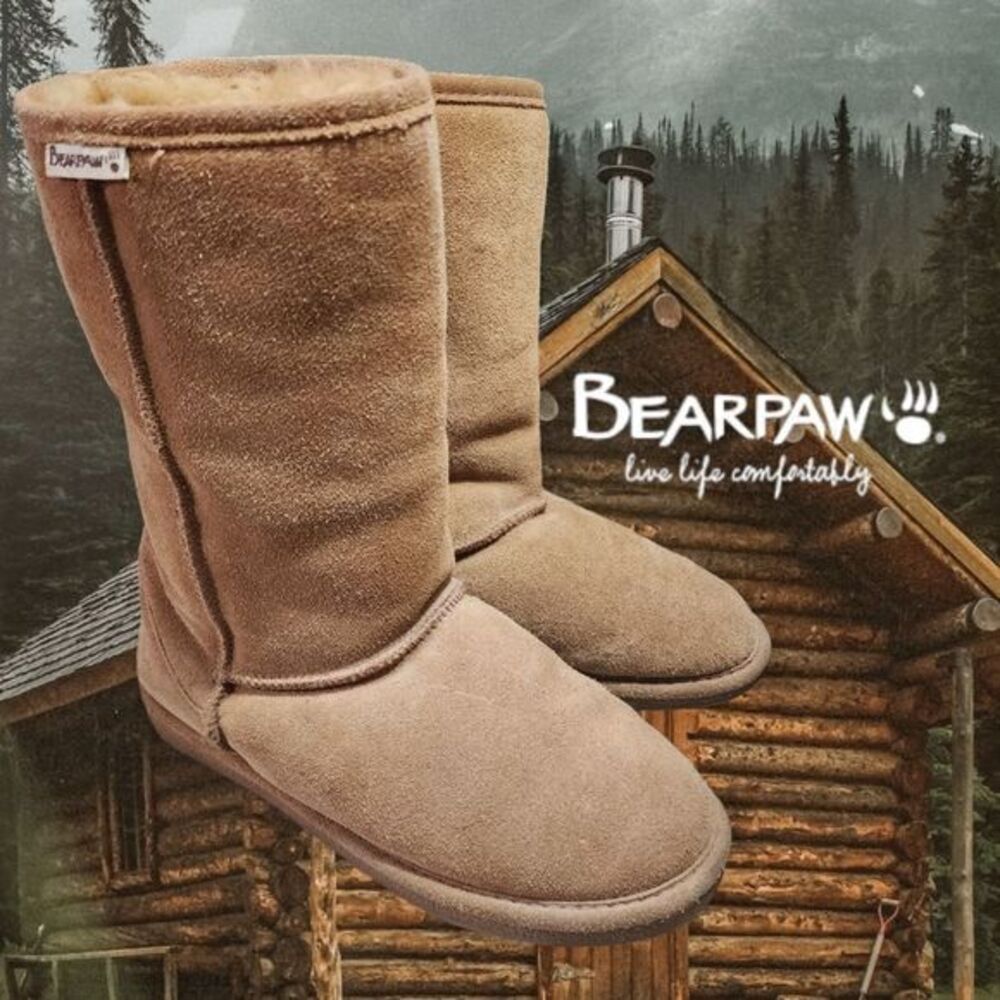 Bearpaw Eva Shearling Lined Suede Boots M410W Hickory 9